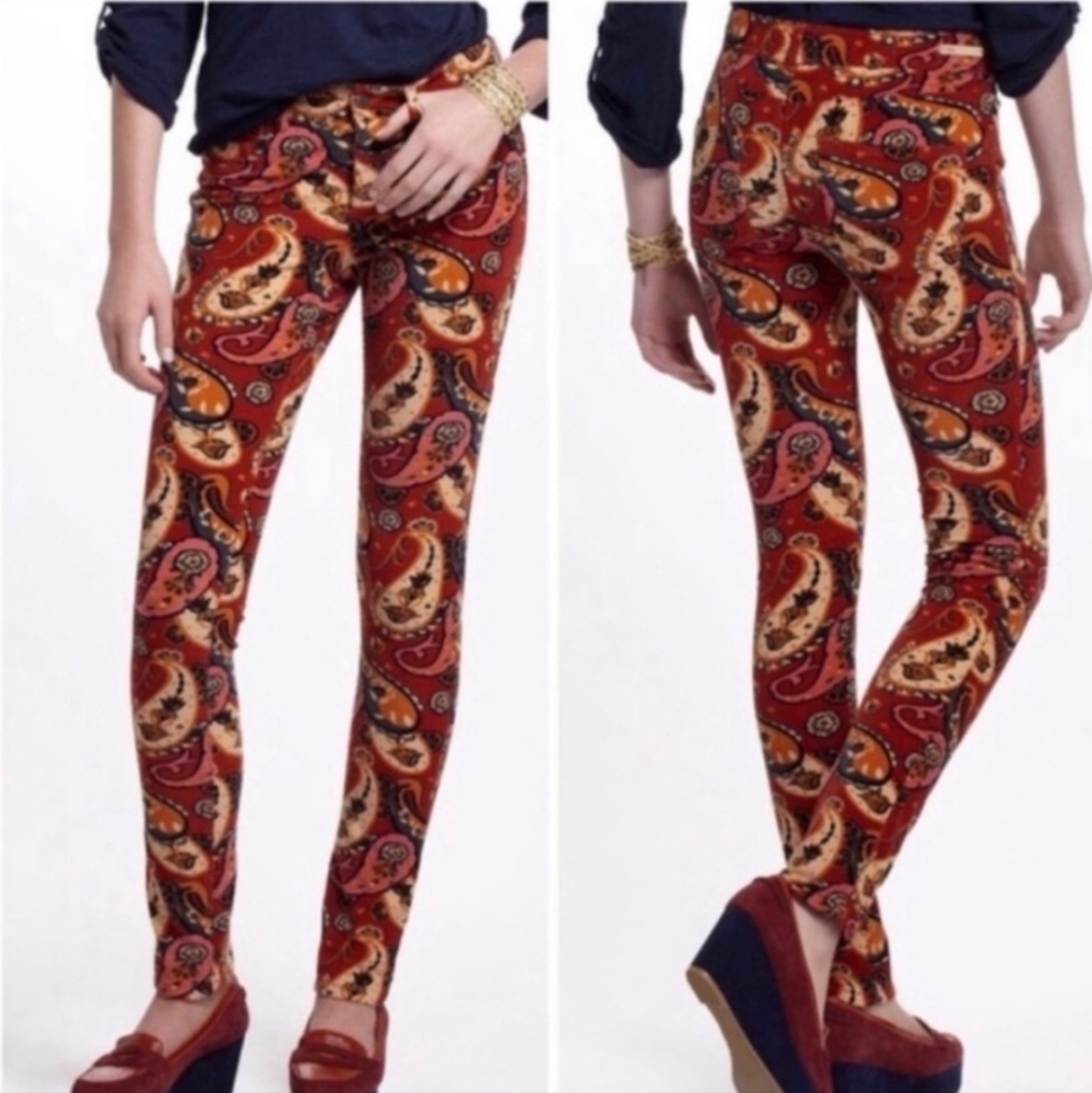 Pilcro and the Letterpress Serif Paisley Corduroy Pants